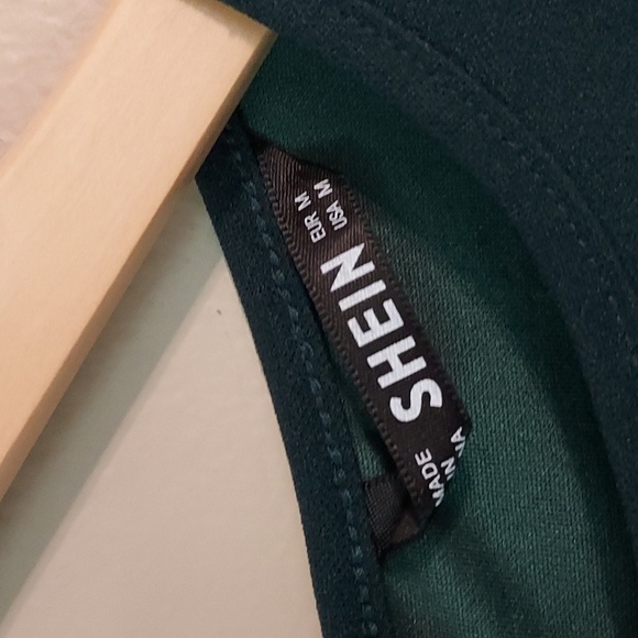 NWT Shein Fold Over Pleated Waist Fitted Bodycon Dress M - Picture 4 of 9